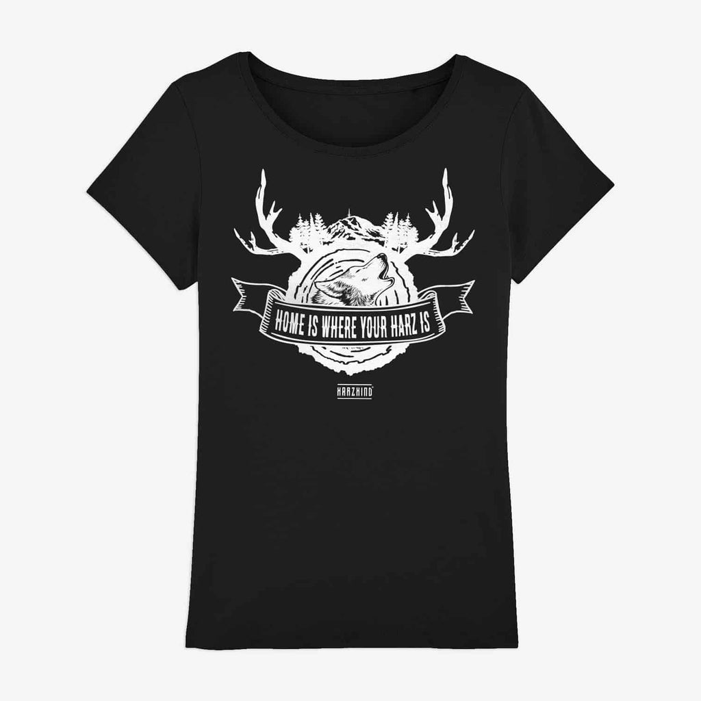 HARZKIND T-Shirt Damen Wolf Crest - schwarz - HARZKIND - Der Shop
