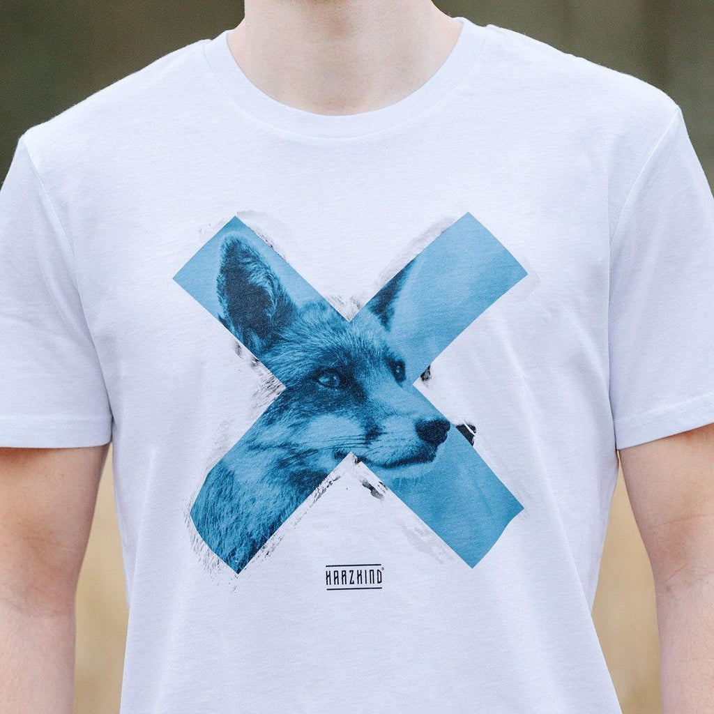 HARZKIND T-Shirt Herren weiß FOXXX Blue - HARZKIND - Der Shop