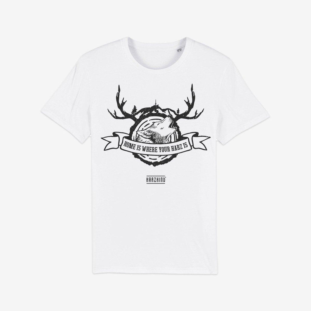 HARZKIND T-Shirt Wolf Crest 2.0 weiß Unisex - nicht tailliert - HARZKIND - Der Shop