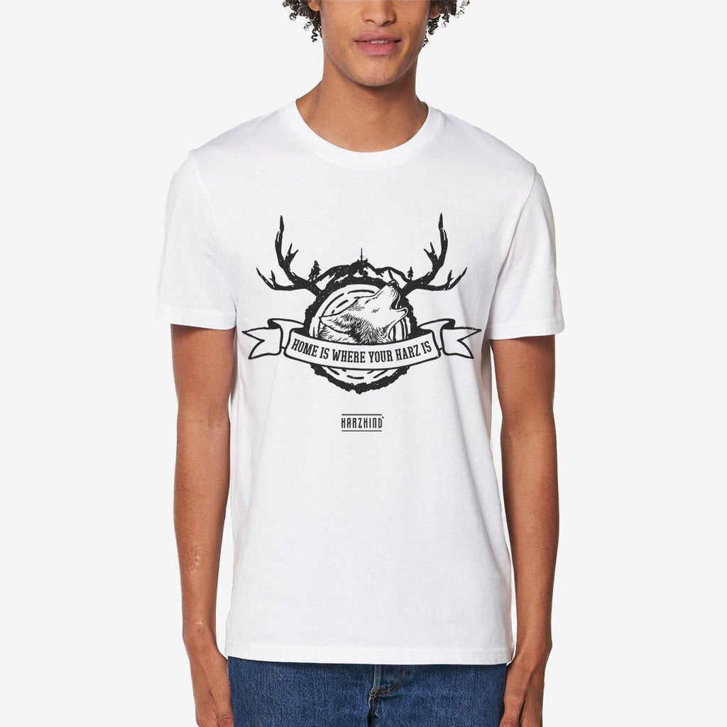 HARZKIND T-Shirt Wolf Crest 2.0 weiß Unisex - nicht tailliert - HARZKIND - Der Shop